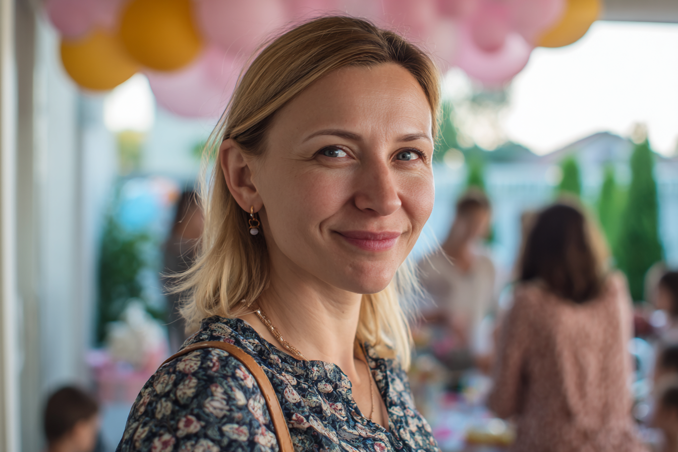Femme à une fête d'anniversaire