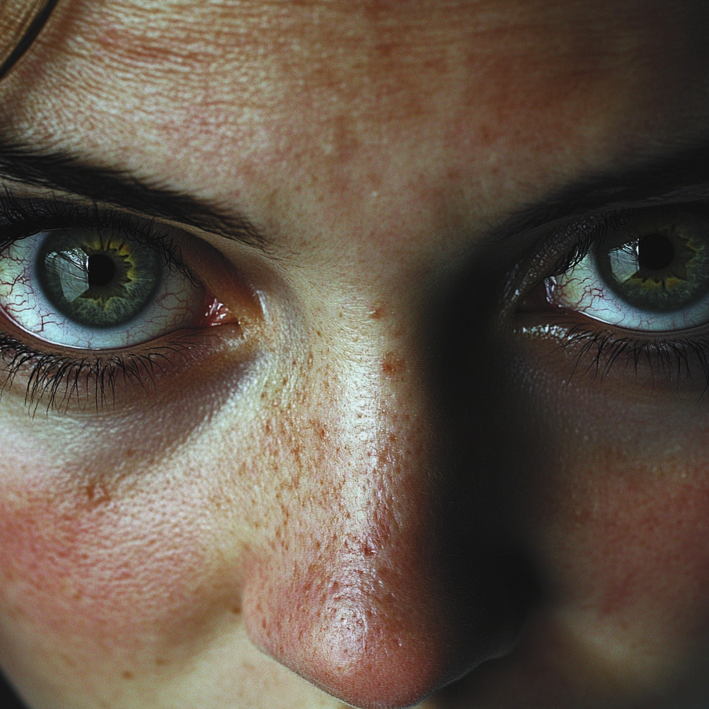 Femme regardant droit devant