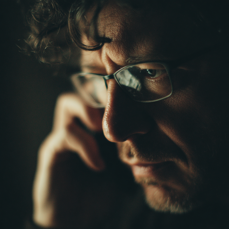 Un homme parlant au téléphone