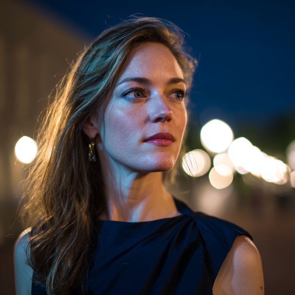 Une femme portant une robe bleu marine | Source : Midjourney