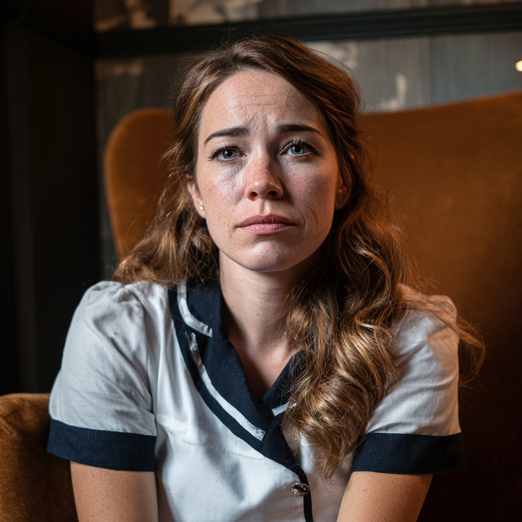 Une femme émotive en uniforme | Source : Midjourney