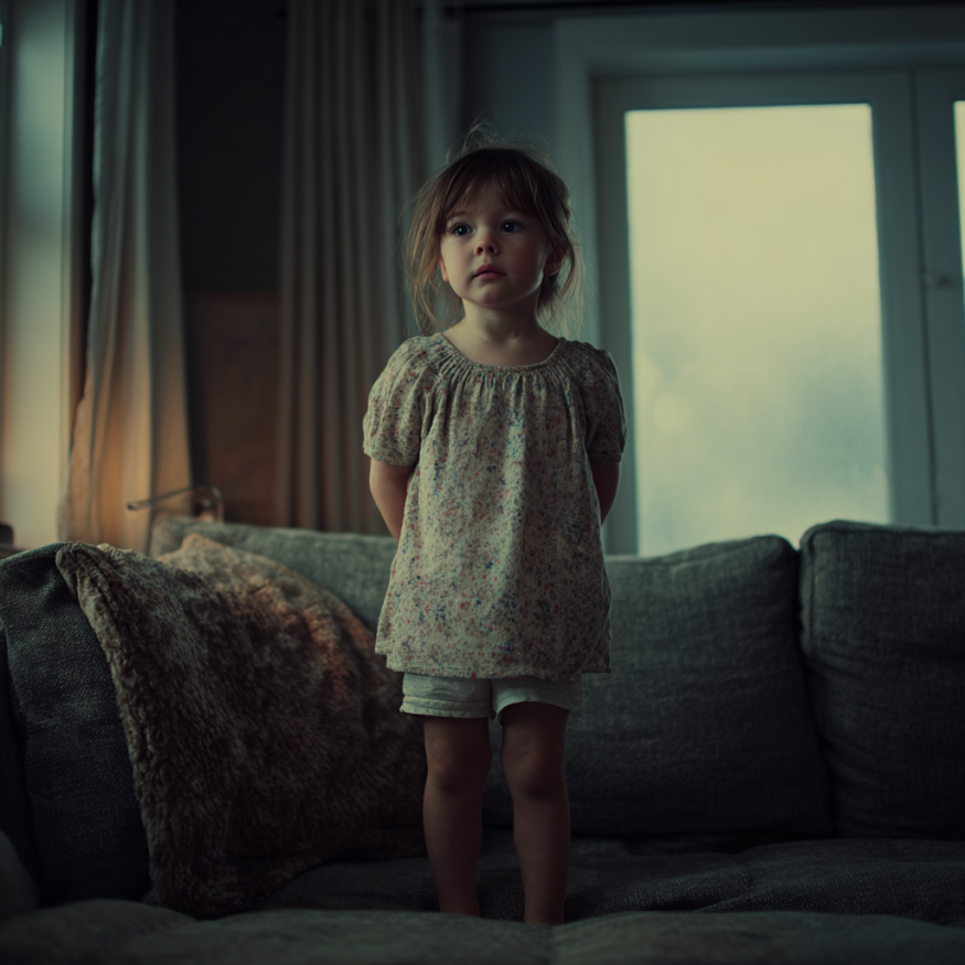 Une jeune fille déçue sur un canapé