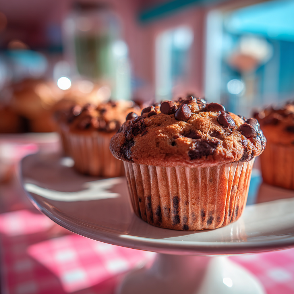 Un muffin aux pépites de chocolat | Source : Midjourney