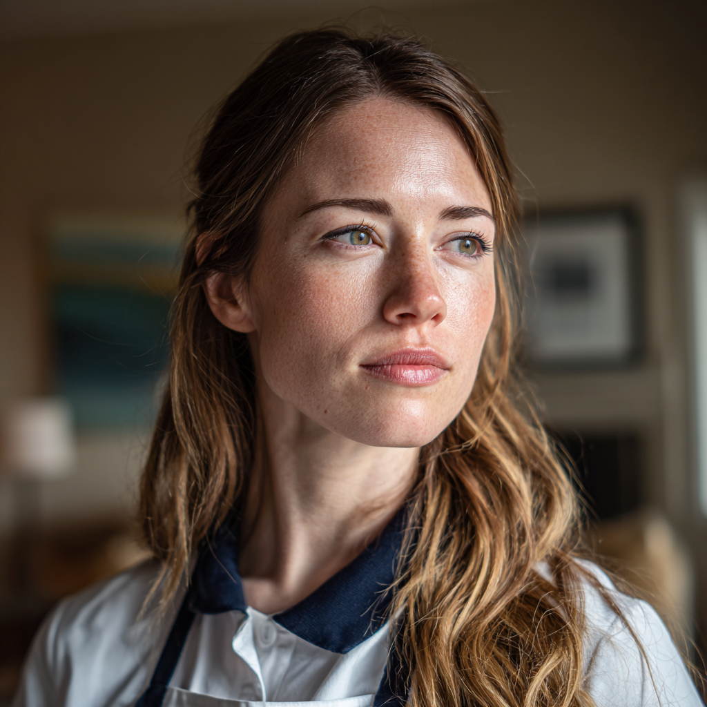 Une femme se tenant dans un salon | Source : Midjourney