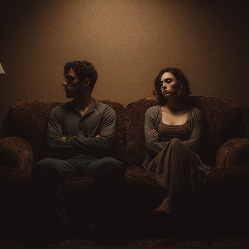 Un couple sur un canapé